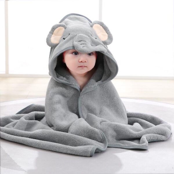 Cartoon Baby Bath Towels for Body Hooded Coral Fleece Kids Bathrobe Newborn Swaddle Wrap Baby Blankets for Girls Boys