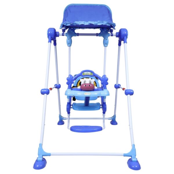 1st Step Baby Swing with 3 Point Safety Harness, Musical Play Tray and Adjustable Canopy