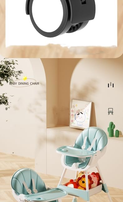 Fantastic-Kids-Toys High Chair for Babies 6 Months+, 2-in-1 with Footrest, Detachable Leg Wheel, Detachable Double Tray, Easy Clean Feeding