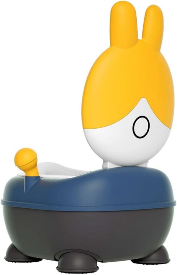 Baby Potty Training Toilet Seat for Toddlers, Portable & Lightweight Bunny Design, Comfortable Soft Cushion Pad & Armrest, Easy Clean Removable Urinal Pot with Lid, Up to 18 Months Boy & Girl