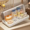 Baby Feeding Bottle Dryer, Nursing Bottle Storage Box, Baby Bottle Drying Rack, Bottle Dryer Set with Drain Board, Drying Station Baby Bottle Dryer Holder for Baby Bottles Tableware