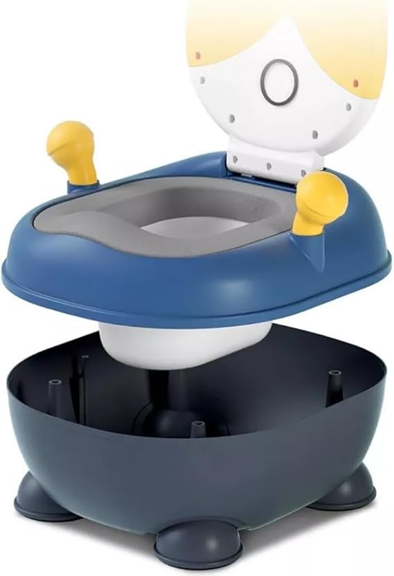 Baby Potty Training Toilet Seat for Toddlers, Portable & Lightweight Bunny Design, Comfortable Soft Cushion Pad & Armrest, Easy Clean Removable Urinal Pot with Lid, Up to 18 Months Boy & Girl