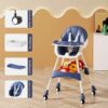 Fantastic-Kids-Toys High Chair for Babies 6 Months+, 2-in-1 with Footrest, Detachable Leg Wheel, Detachable Double Tray, Easy Clean Feeding