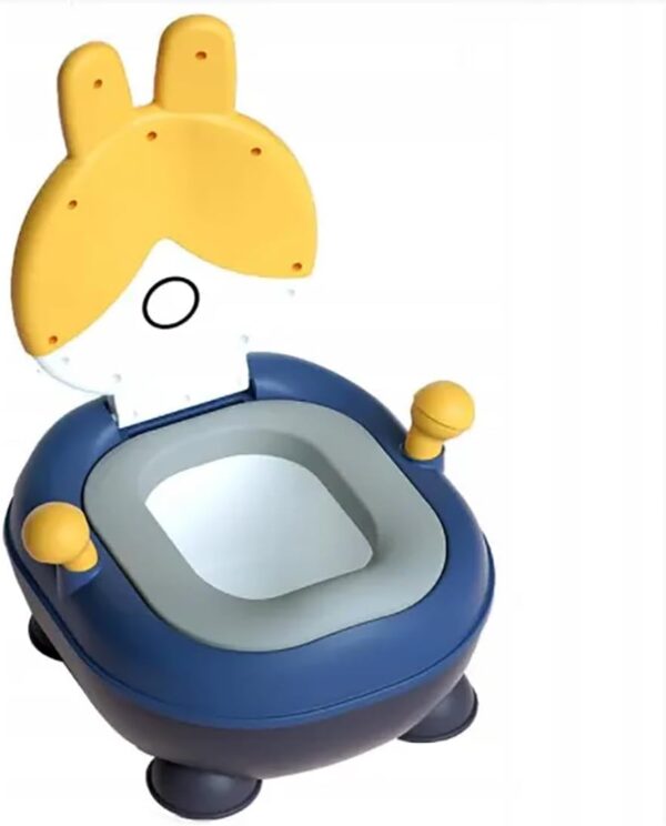 Baby Potty Training Toilet Seat for Toddlers, Portable & Lightweight Bunny Design, Comfortable Soft Cushion Pad & Armrest, Easy Clean Removable Urinal Pot with Lid, Up to 18 Months Boy & Girl