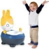 Baby Potty Training Toilet Seat for Toddlers, Portable & Lightweight Bunny Design, Comfortable Soft Cushion Pad & Armrest, Easy Clean Removable Urinal Pot with Lid, Up to 18 Months Boy & Girl