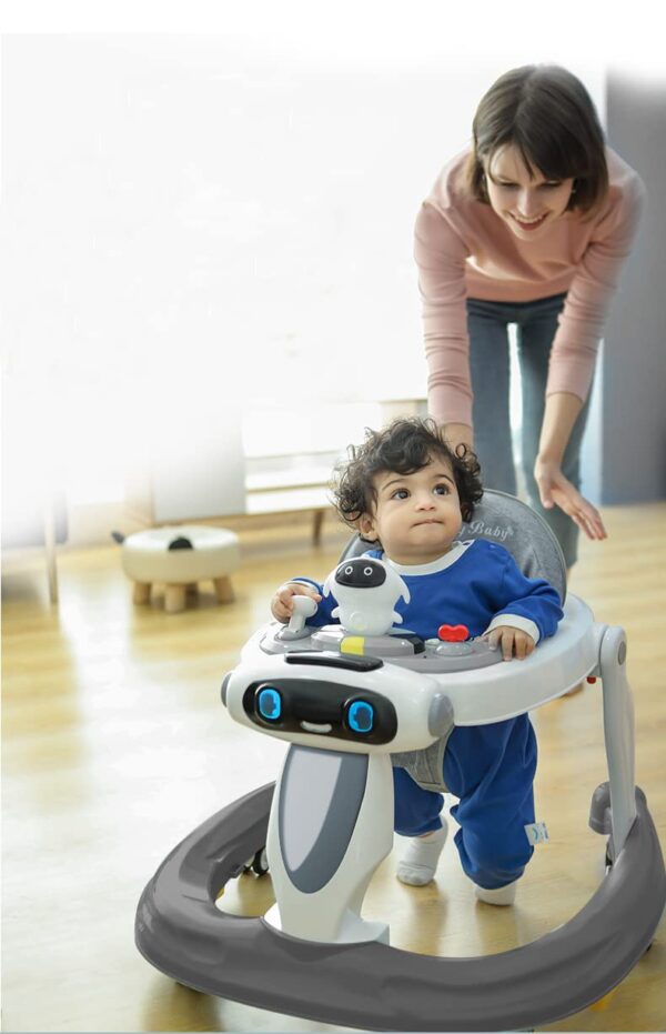 INFANTIAL 2 in1 Twist Baby Walker Round Kids Walker for Babies Cycle with Adjustable Height and Musical Toy Bar Rattles and Toys, Activity Walker for Kids Wheel 6-24 Months