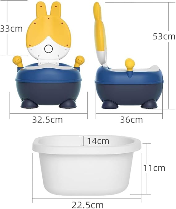 Baby Potty Training Toilet Seat for Toddlers, Portable & Lightweight Bunny Design, Comfortable Soft Cushion Pad & Armrest, Easy Clean Removable Urinal Pot with Lid, Up to 18 Months Boy & Girl