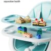 Fantastic-Kids-Toys High Chair for Babies 6 Months+, 2-in-1 with Footrest, Detachable Leg Wheel, Detachable Double Tray, Easy Clean Feeding