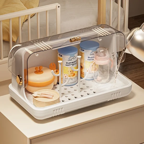 Baby Feeding Bottle Dryer, Nursing Bottle Storage Box, Baby Bottle Drying Rack, Bottle Dryer Set with Drain Board, Drying Station Baby Bottle Dryer Holder for Baby Bottles Tableware