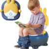 Baby Potty Training Toilet Seat for Toddlers, Portable & Lightweight Bunny Design, Comfortable Soft Cushion Pad & Armrest, Easy Clean Removable Urinal Pot with Lid, Up to 18 Months Boy & Girl