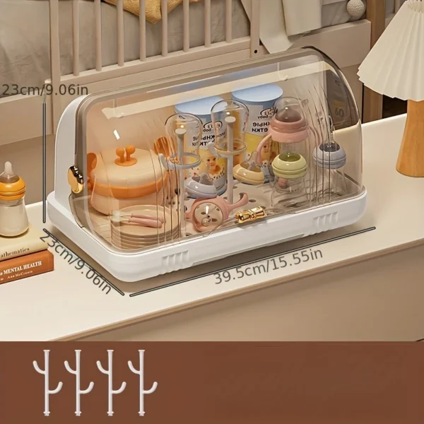 Baby Feeding Bottle Dryer, Nursing Bottle Storage Box, Baby Bottle Drying Rack, Bottle Dryer Set with Drain Board, Drying Station Baby Bottle Dryer Holder for Baby Bottles Tableware