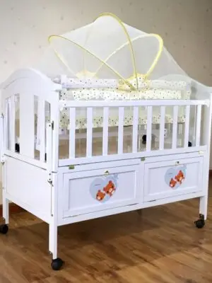 Promotional Multi-Functional Lift Rail Baby Bed Wooden Baby Crib
