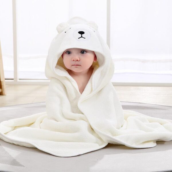 Cartoon Baby Bath Towels for Body Hooded Coral Fleece Kids Bathrobe Newborn Swaddle Wrap Baby Blankets for Girls Boys